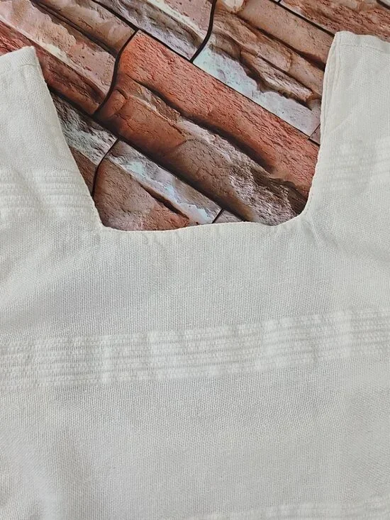 FREE PEOPLE WOMEN'S SIZE XS WHITE CROP TOP COTTON LINEN WITH SIDE BUTTONS LINED. - Picture 4 of 16